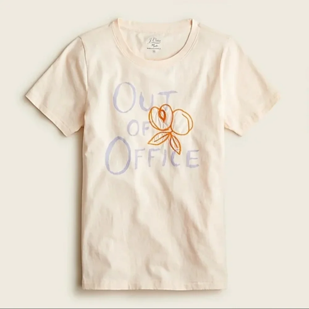 J.CREW Broken-in Jersey Tee Out Of Office SM (4-6) BNWT RETIRED! 1 Left
